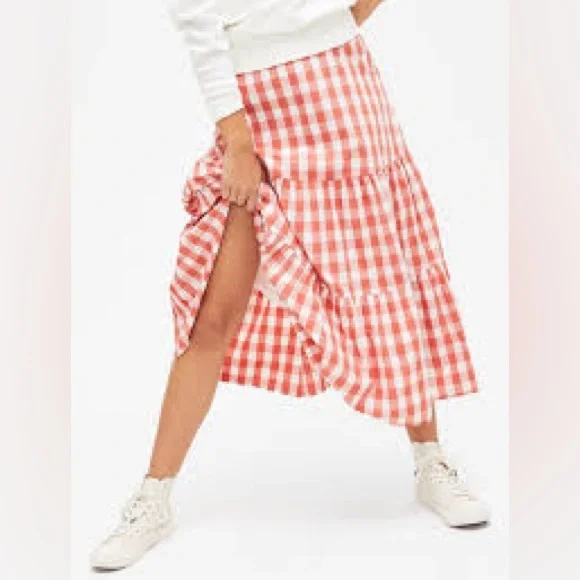 GAP Gingham Midi Skirt - Picture 1 of 5